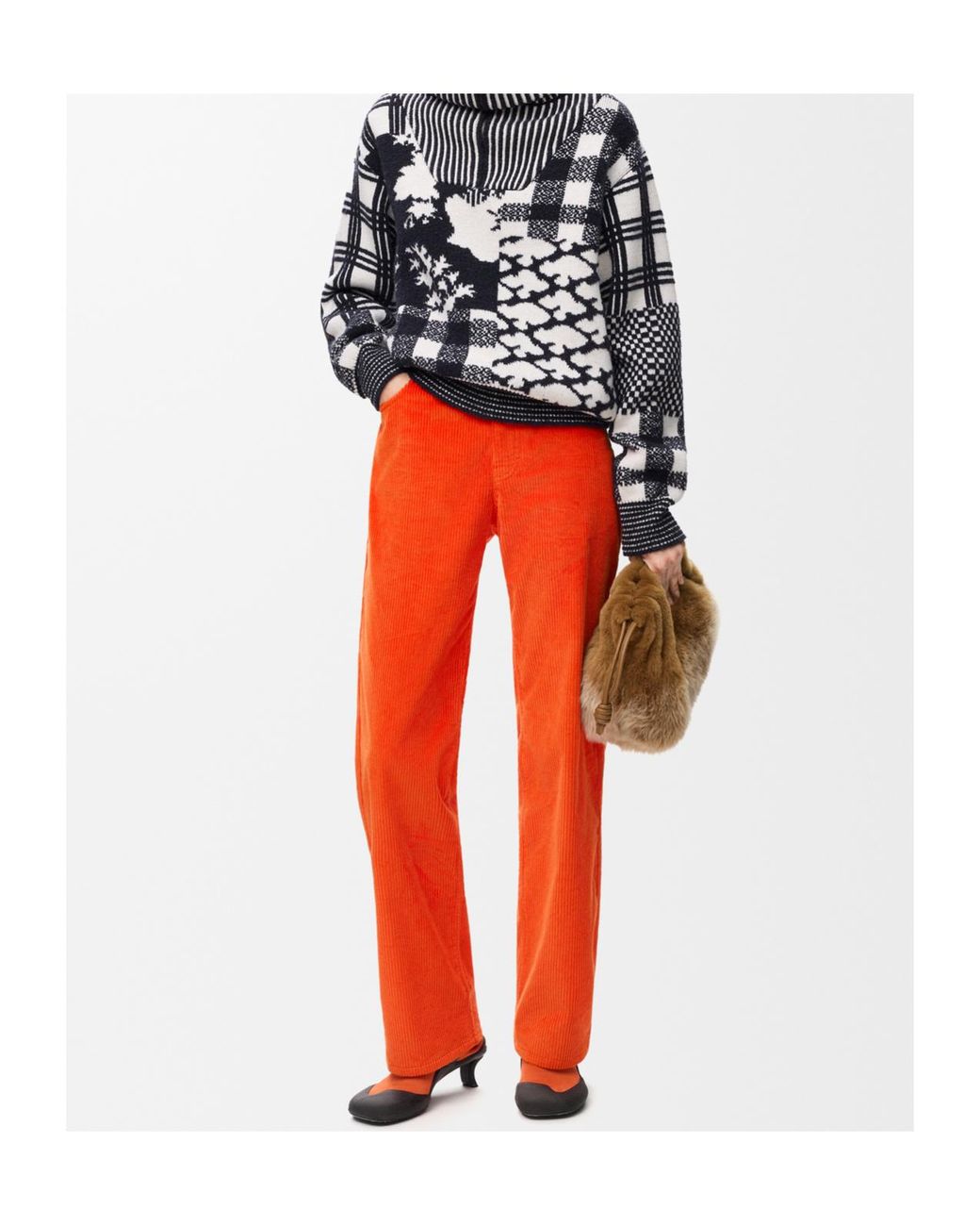 Loewe Orange Corduroy Straight Leg Trousers