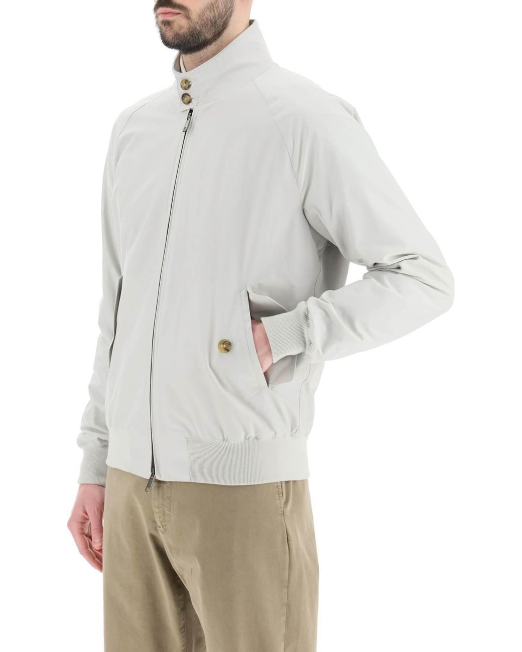 Baracuta Gray G 9 Harrington Zip-Up Bomber Jacket for men