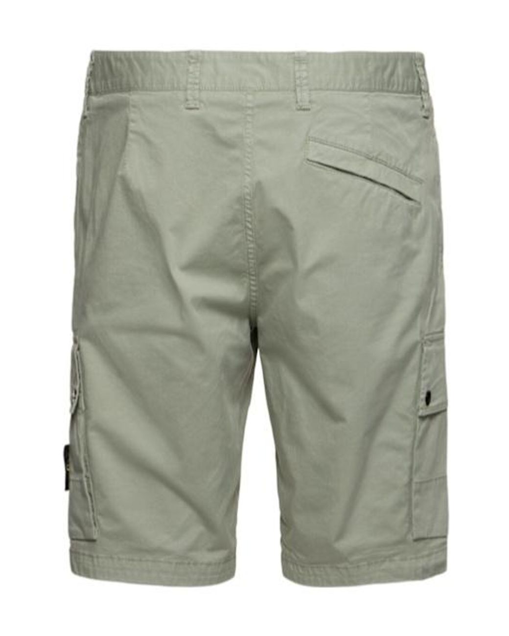 Stone Island Green Stretch Cotton Logo Patch Shorts for men
