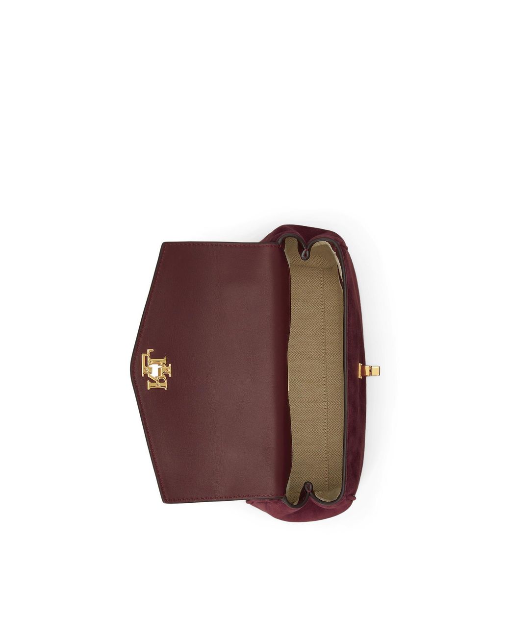 Ralph Lauren Purple Farrah Small Leather Satchel
