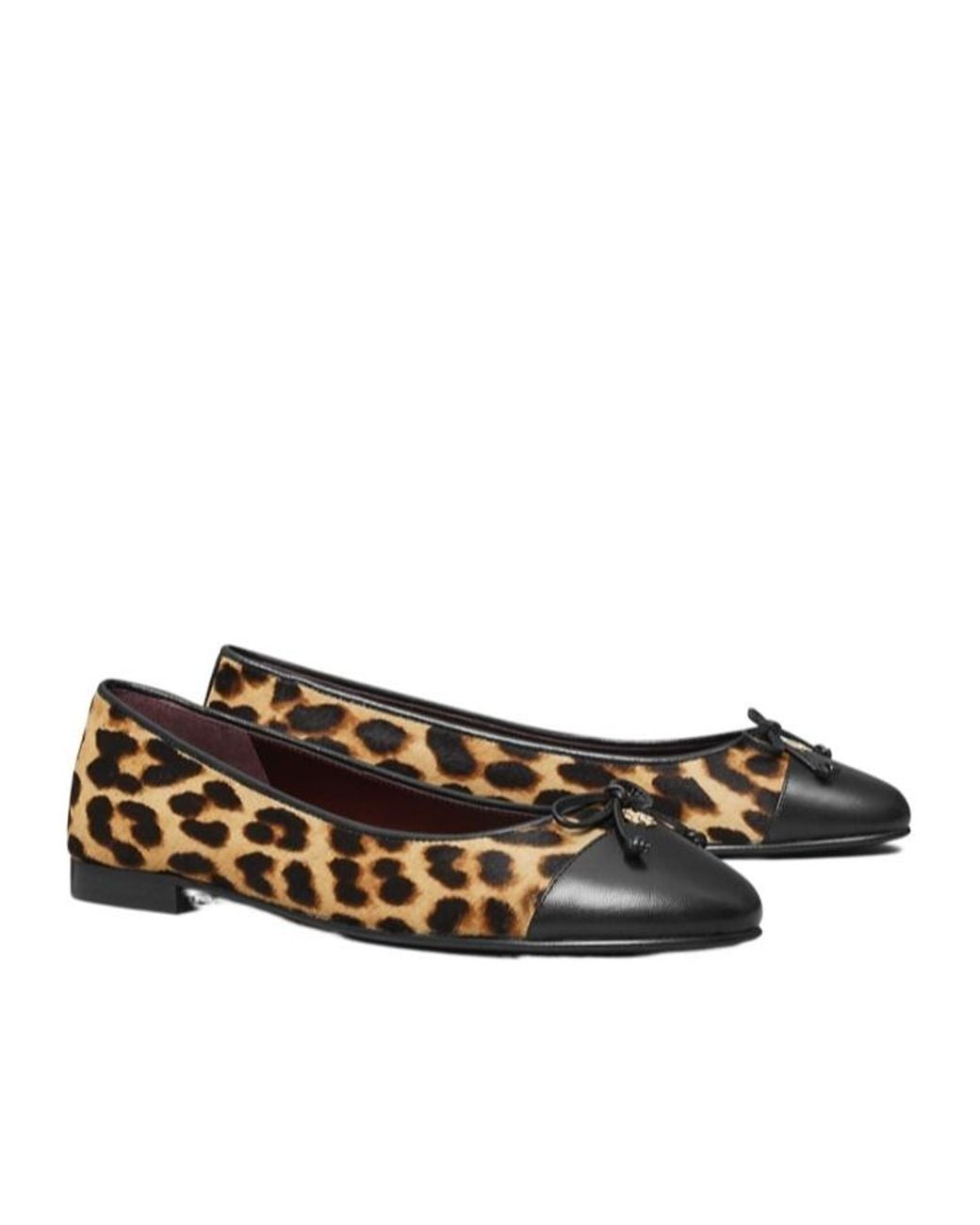 Tory Burch Brown Cap-Toe Ballet Shoes