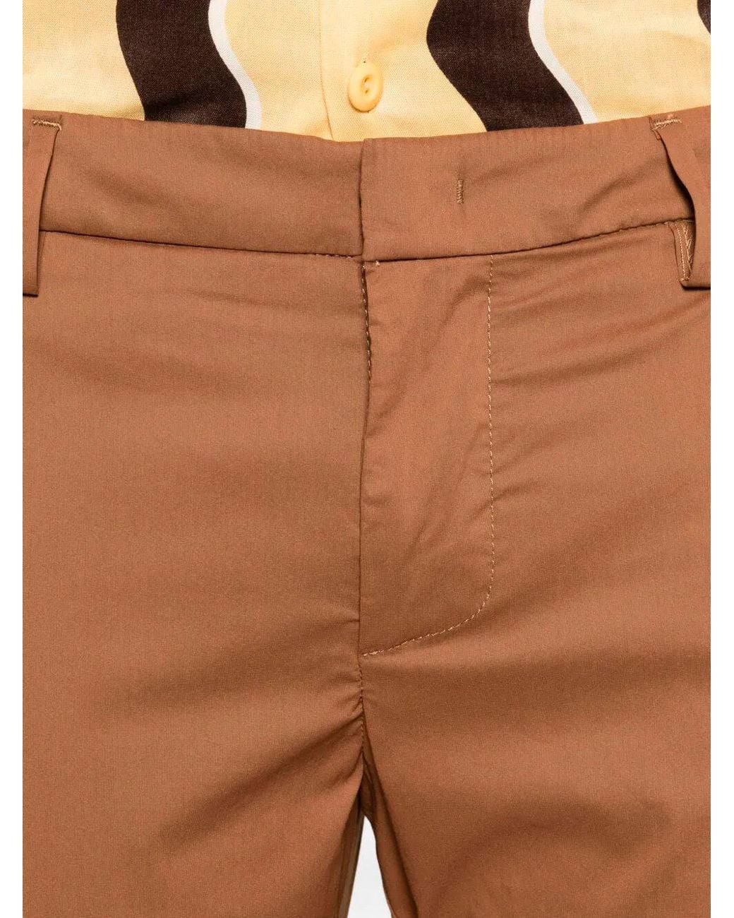 Dondup Brown Straight Leg Trousers for men