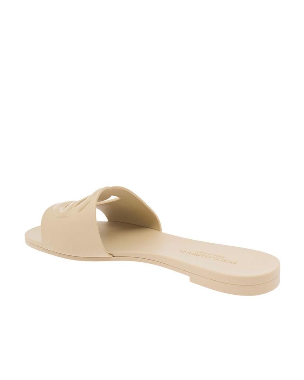 Dolce & Gabbana Natural Logo Cut-Out Open-Toe Slides