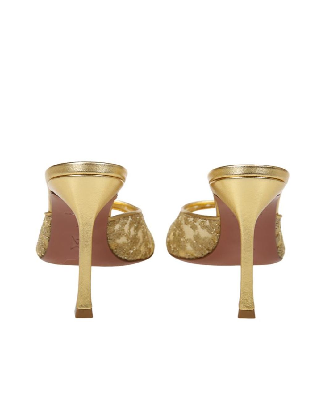 AMINA MUADDI Metallic Round-Toe High-Heeled Sandals