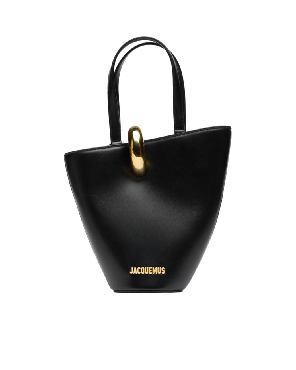 Jacquemus Black Le Petite Bambola Logo Plaque Bucket Bag
