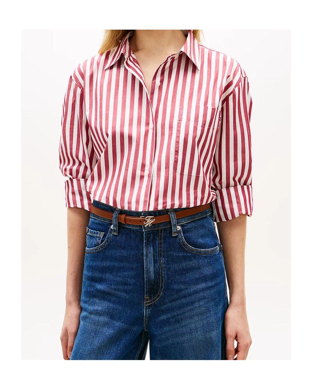 Tommy Hilfiger Red Long Sleeve Shirt