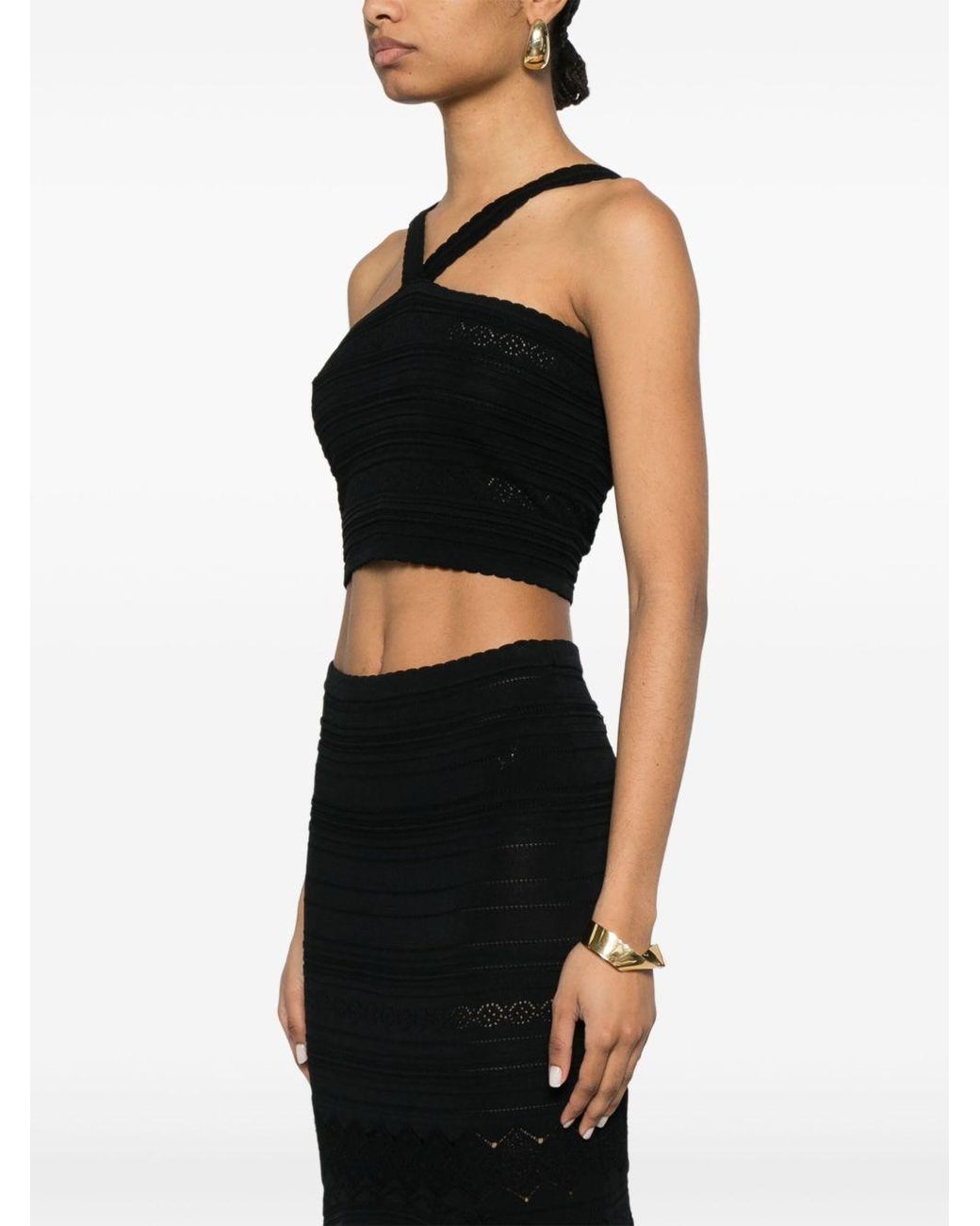 Twinset Black Crochet Bralette Top