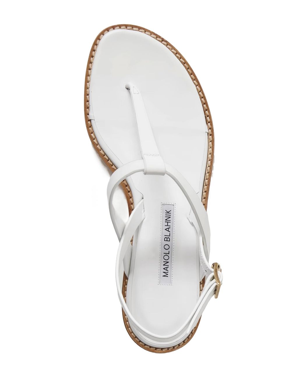Manolo Blahnik White Leather Slingback Sandals