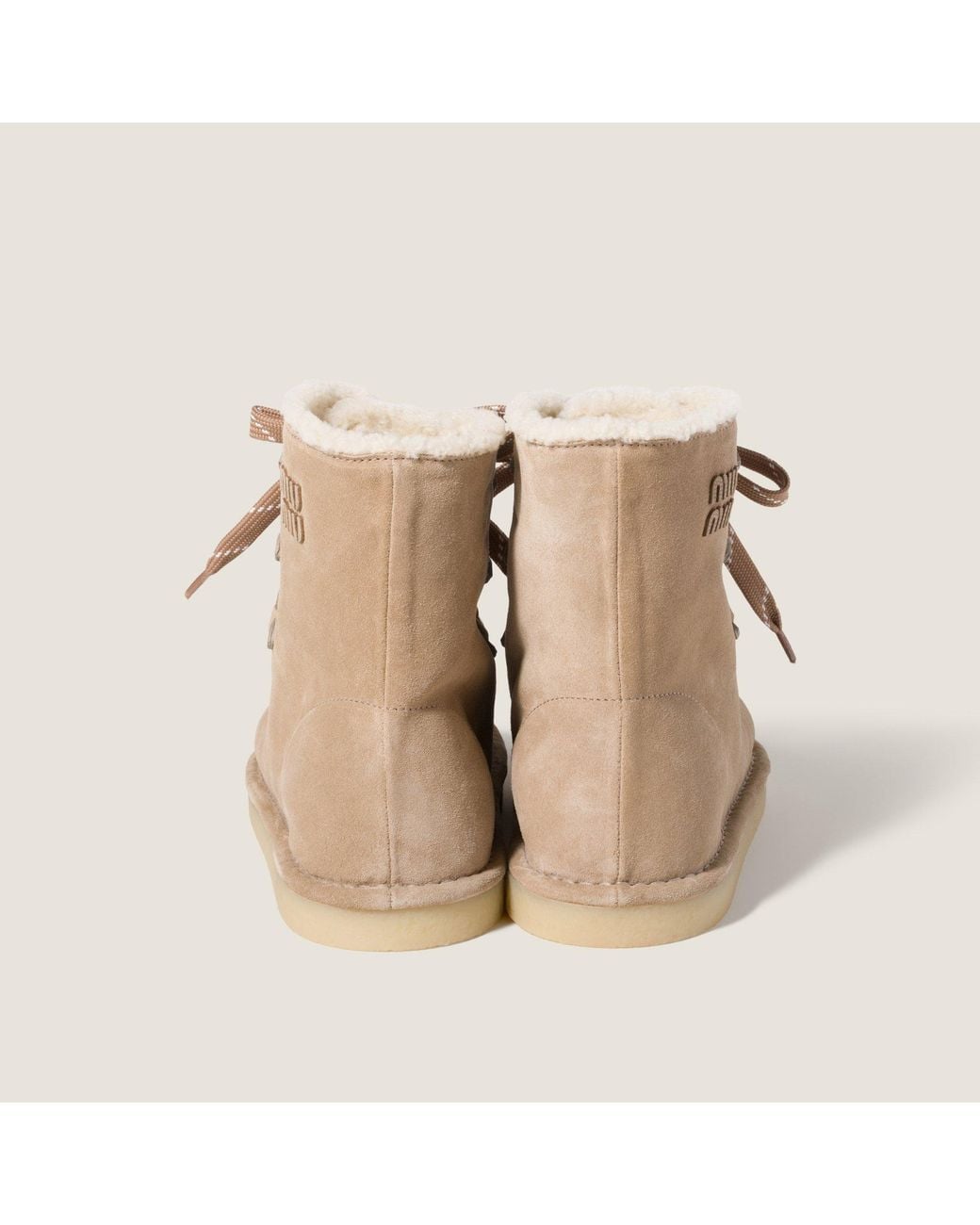 Miu Miu Natural Suede Booties