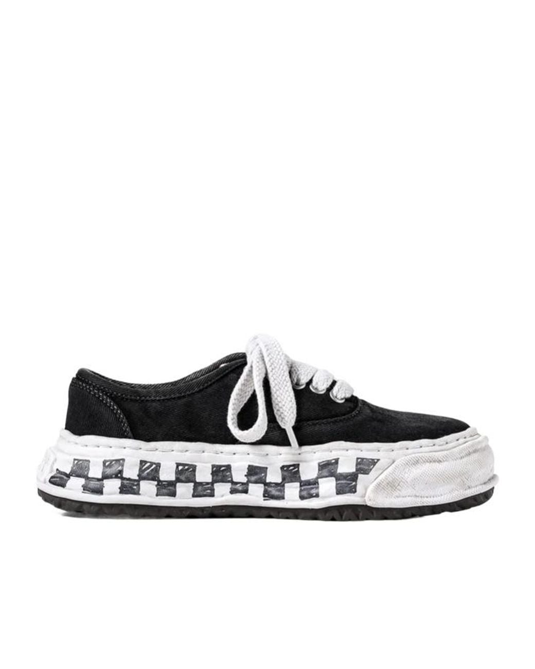 Maison Mihara Yasuhiro Black Graffiti-Sole Low-Top Sneakers for men