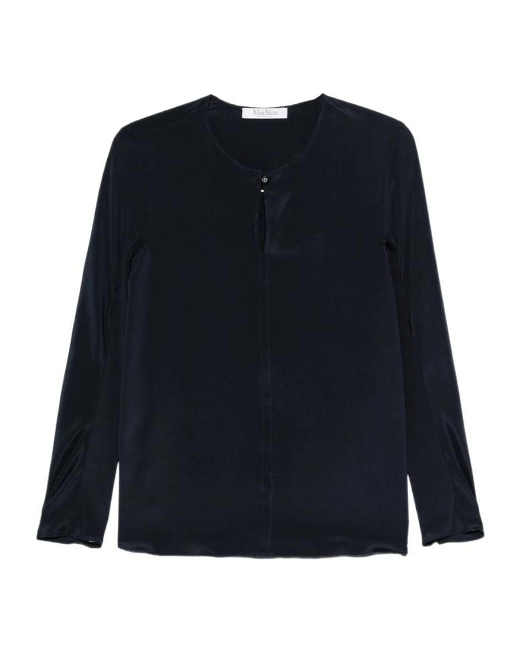 Max Mara Blue Round Neck Long-Sleeved Top