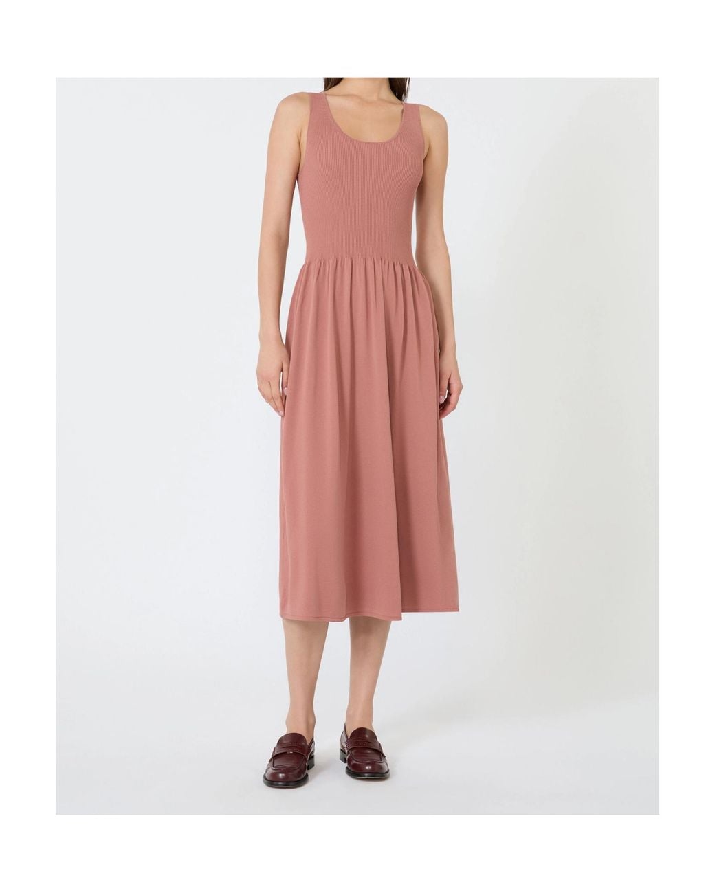 Weekend by Maxmara Pink Long Viscose Yarn Dress