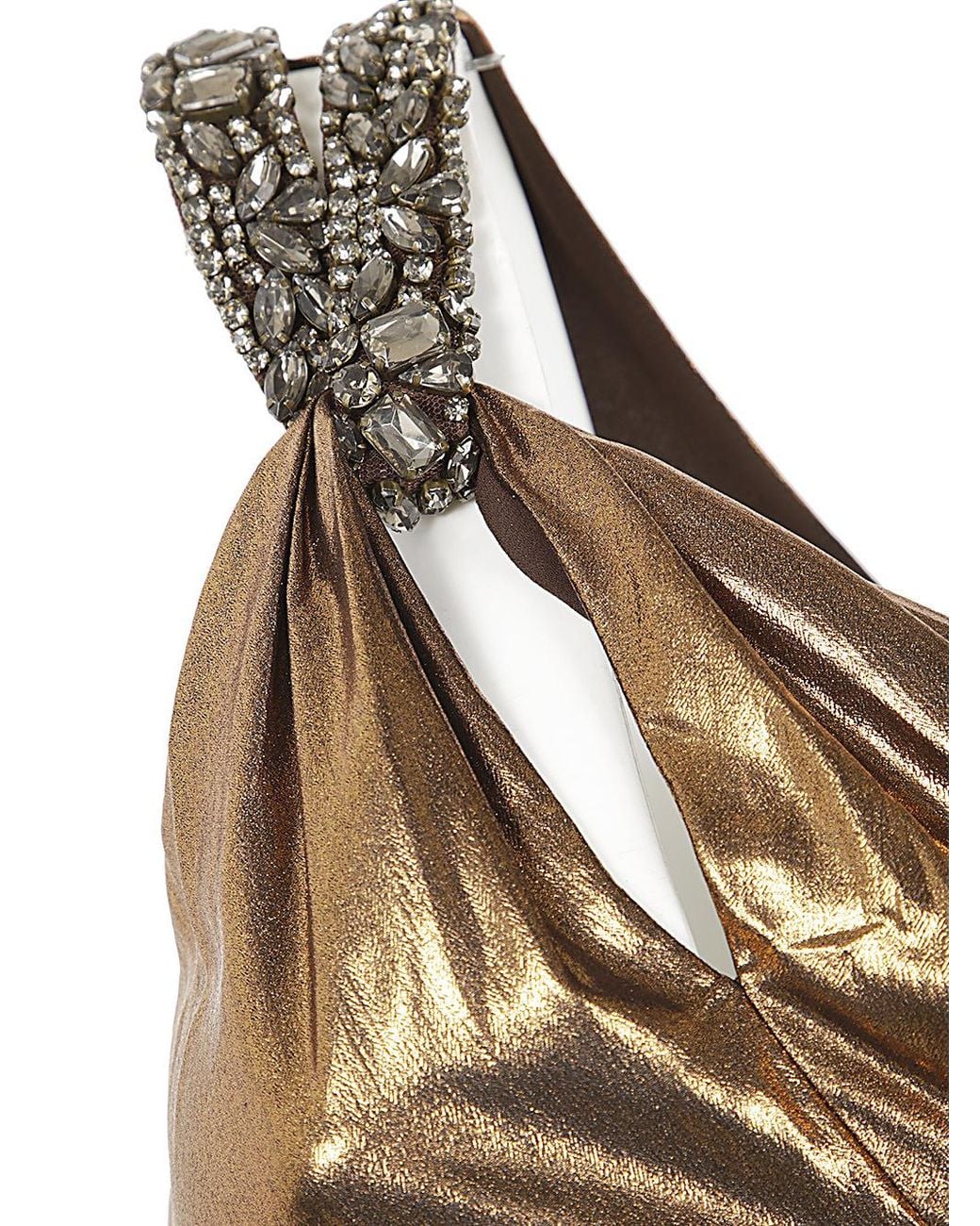Ralph Lauren Brown Lauren Embellished Foiled Gown