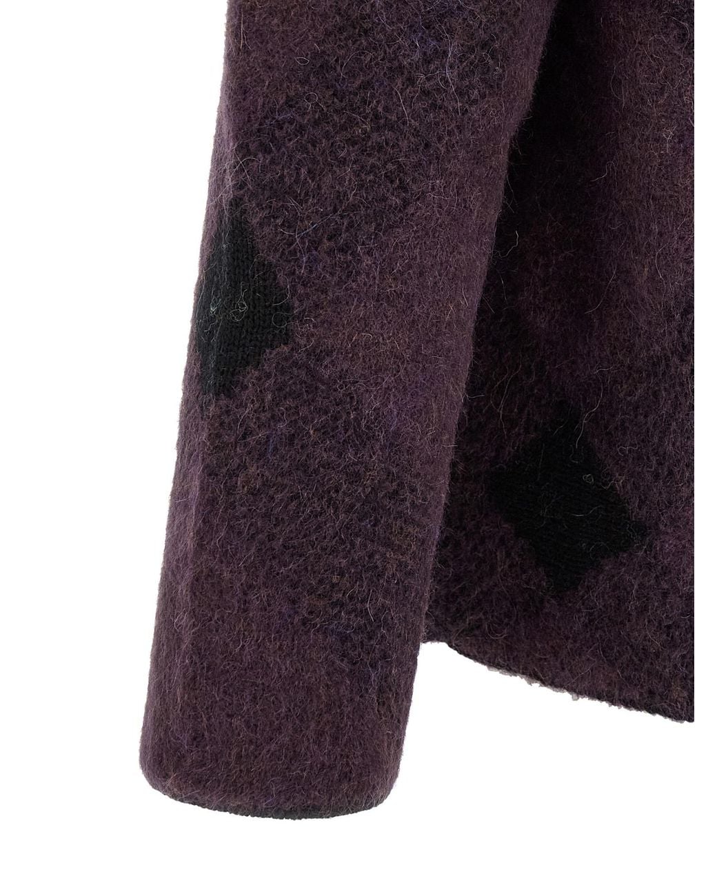 Dries Van Noten Blue Wool Alpaca Oversized Patchwork Floral Striped Jumper for men