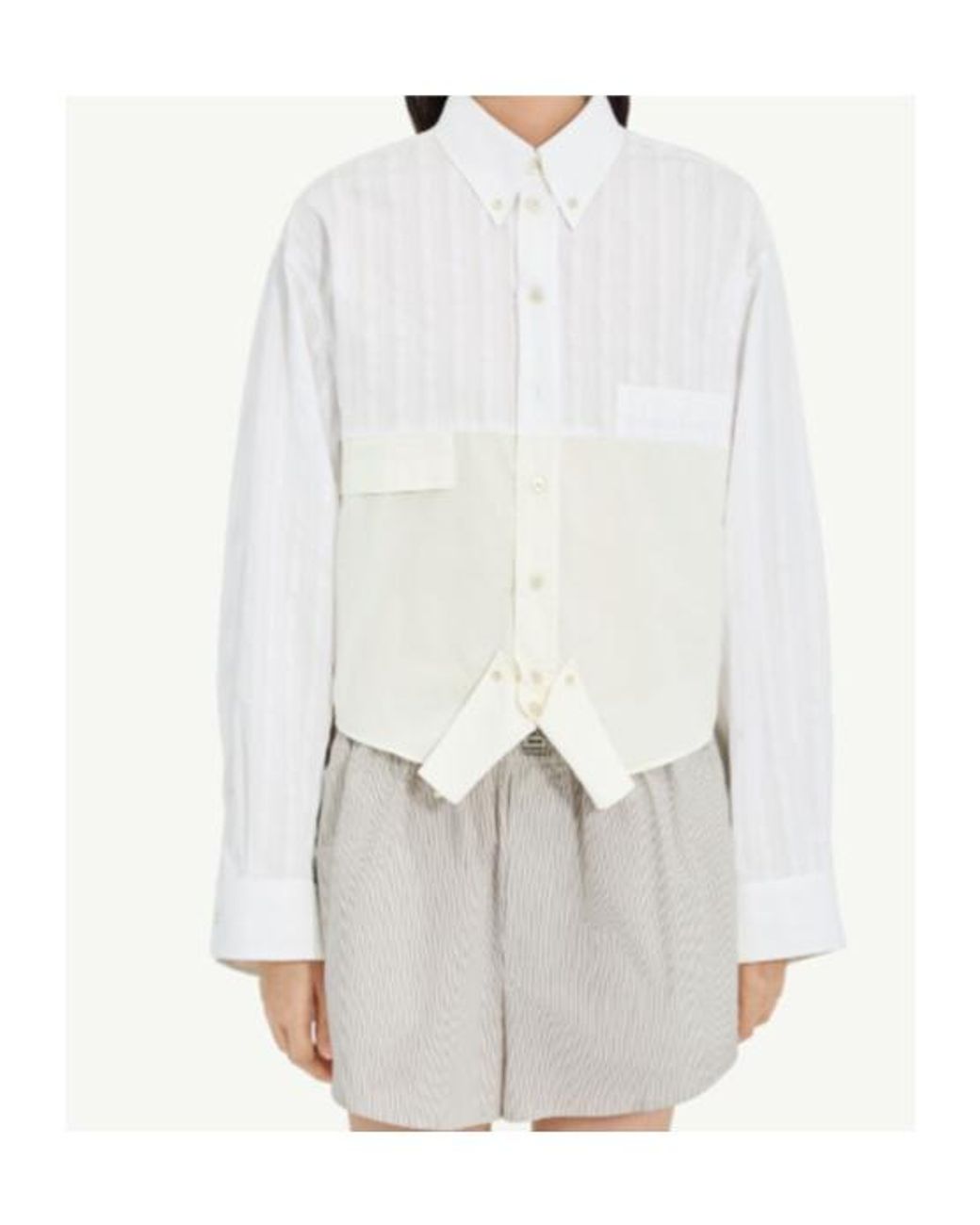MM6 by Maison Margiela White Mirrored Poplin Shirt