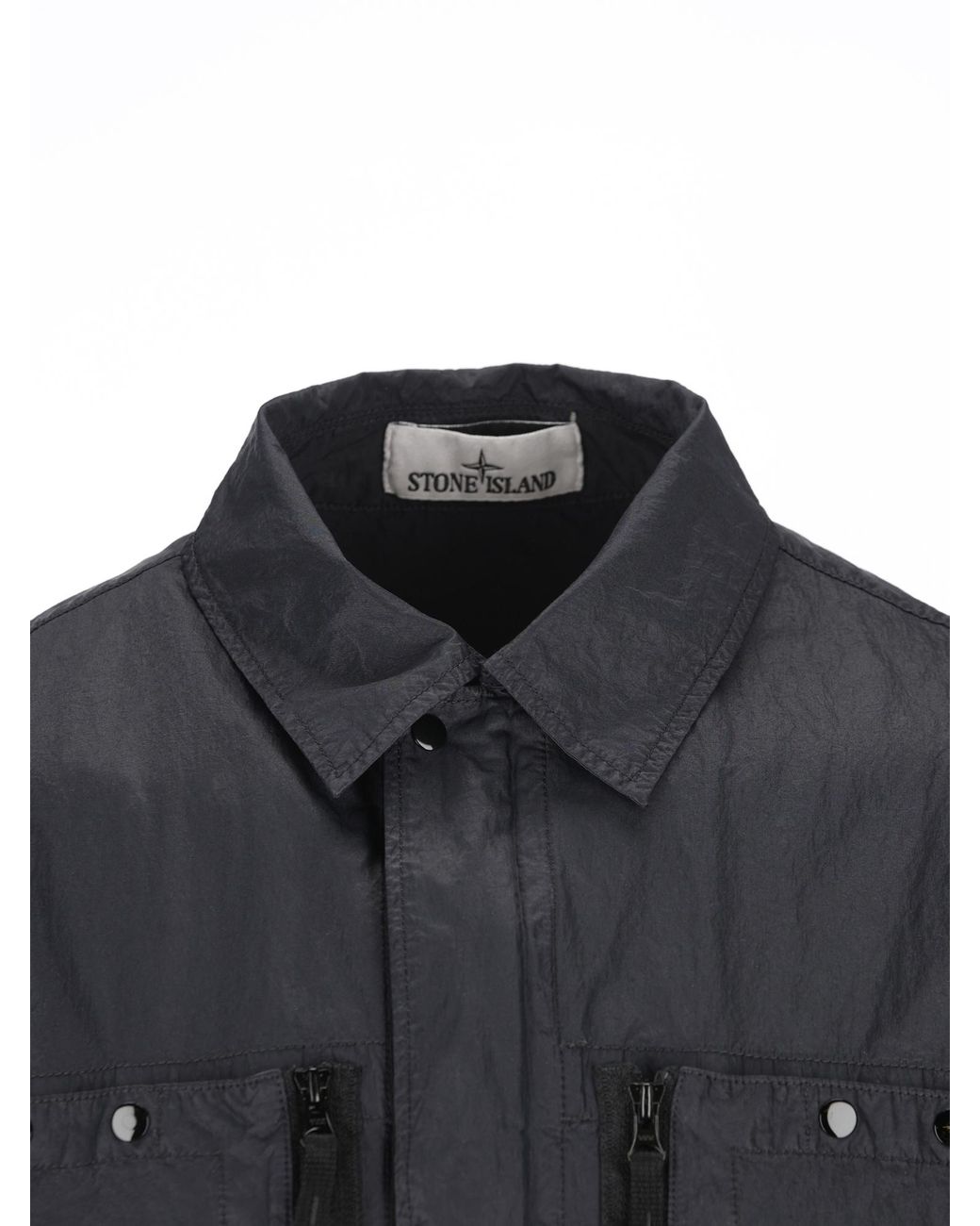 Stone Island Black Utility Zip-Pocket Jacket for men