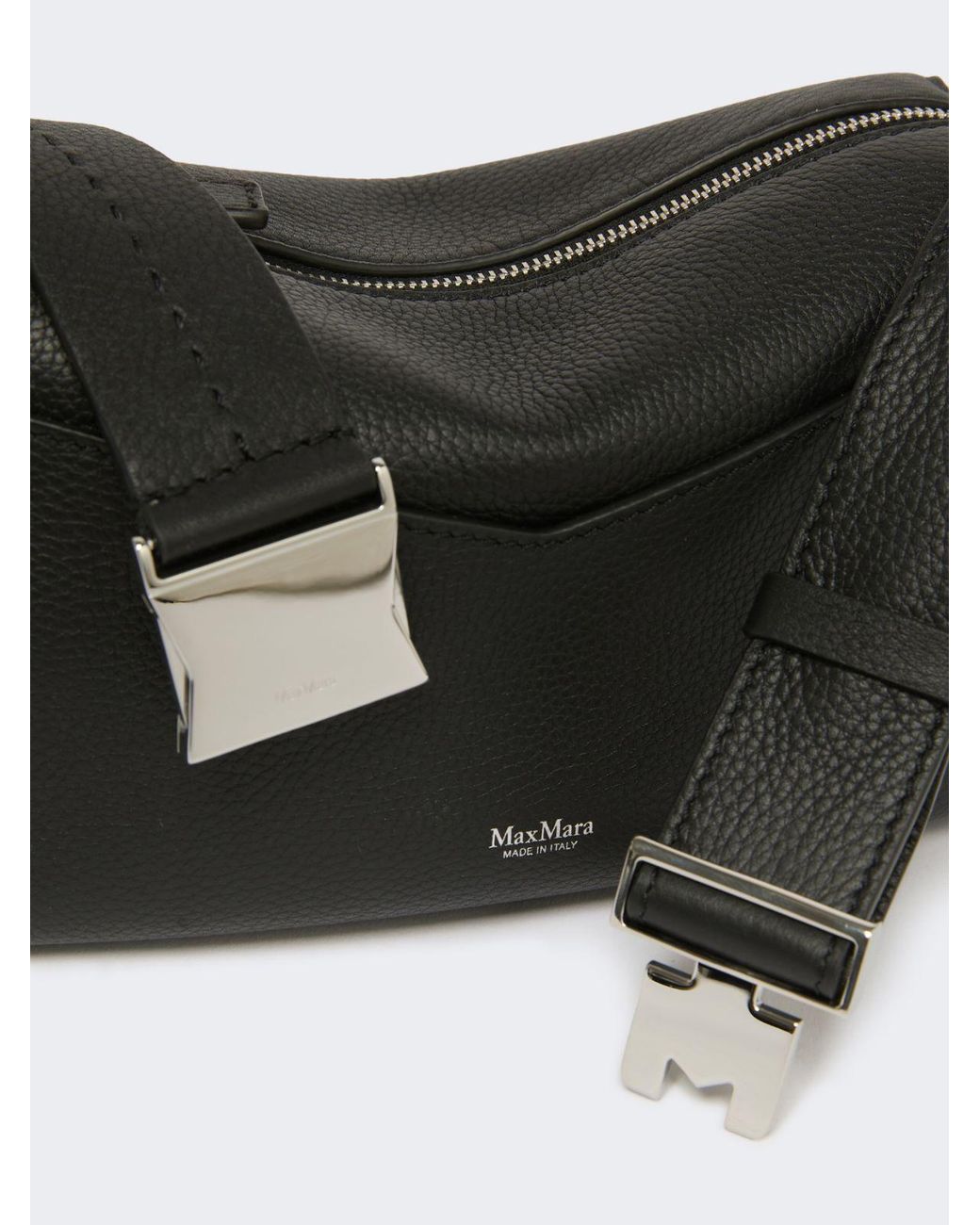 Max Mara Black Logo Printed Small Shoulder Bag