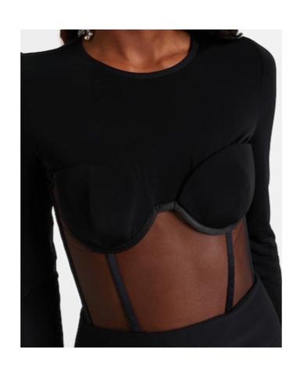 Nensi Dojaka Black Paneled Corset Dress