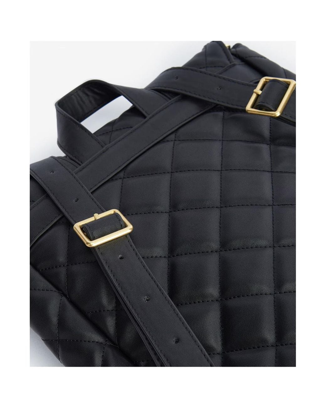 Barbour Black Quilted Hoxton Backpack