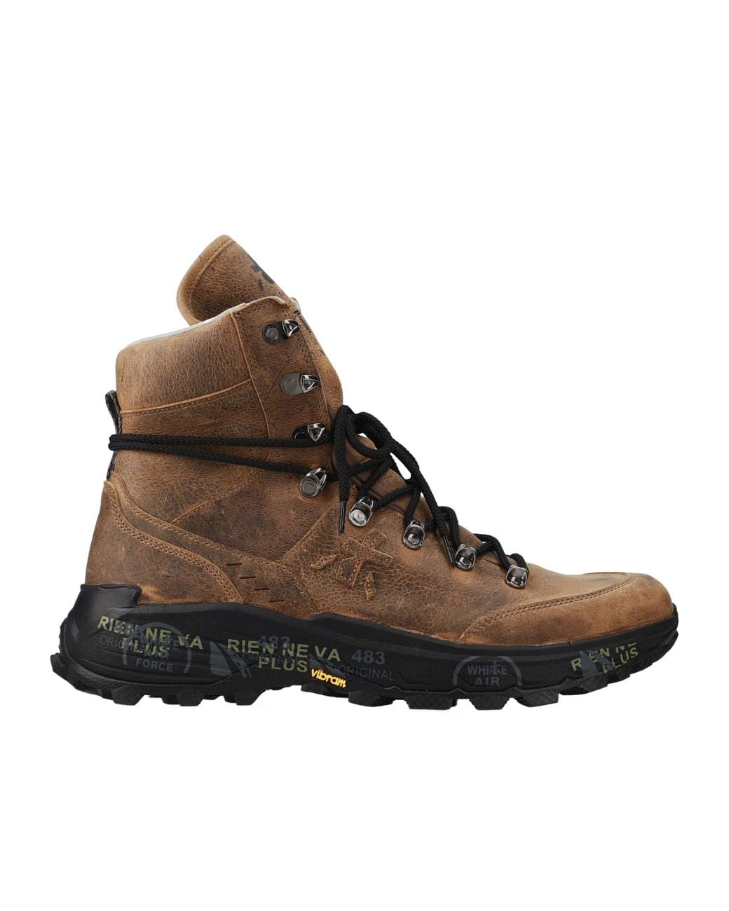 Premiata Brown Lace-Up High-Top Sneakers for men