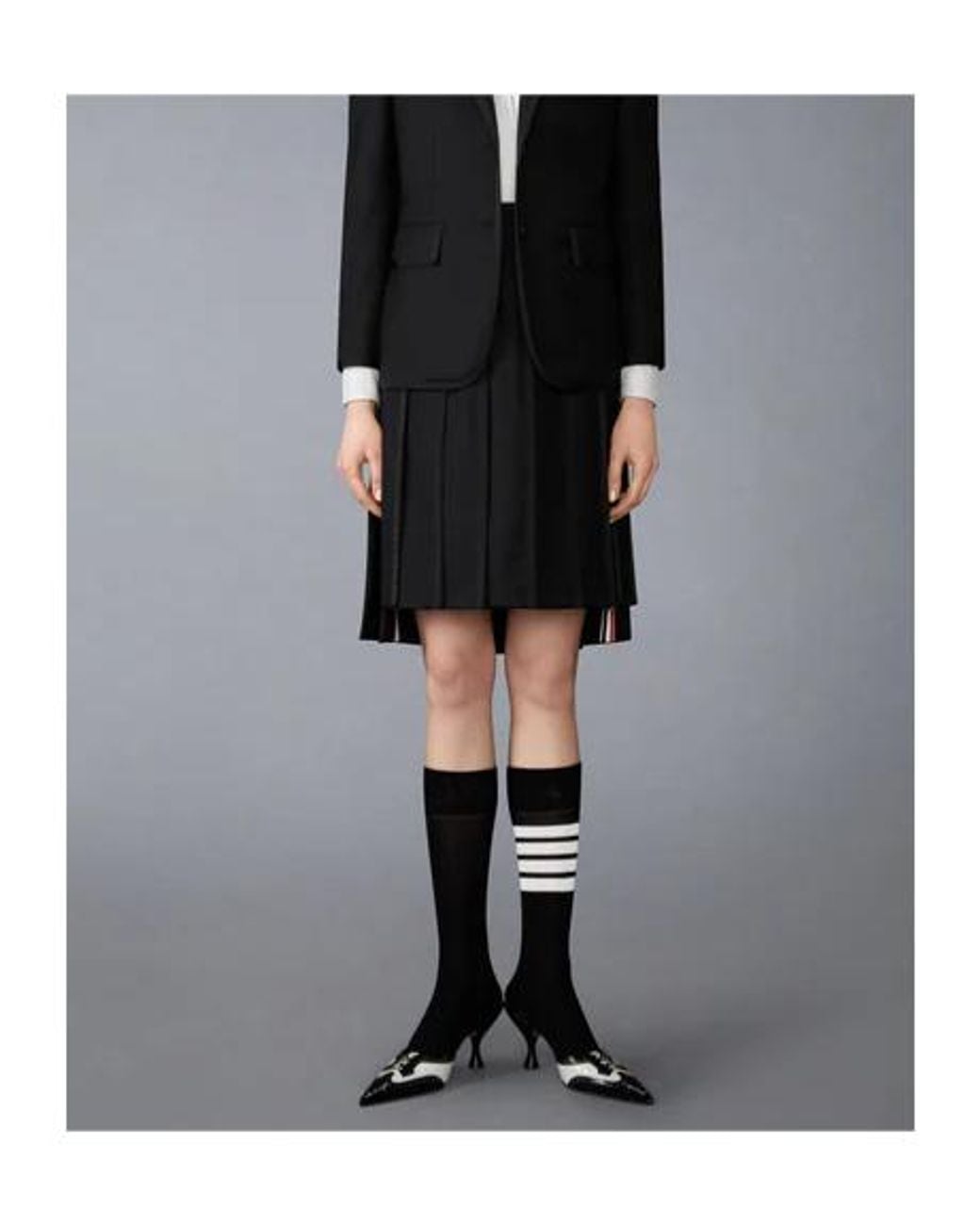 Thom Browne Black Super 120's Twill Pleated Skirt