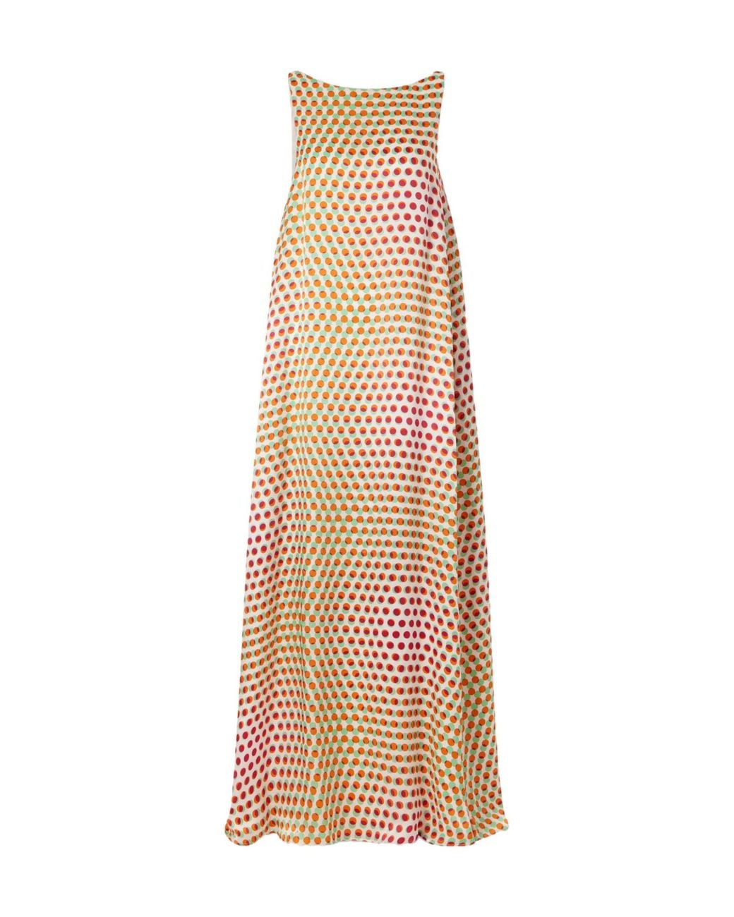 Dries Van Noten Natural Polka-Dot Silk-Satin Maxi Dress
