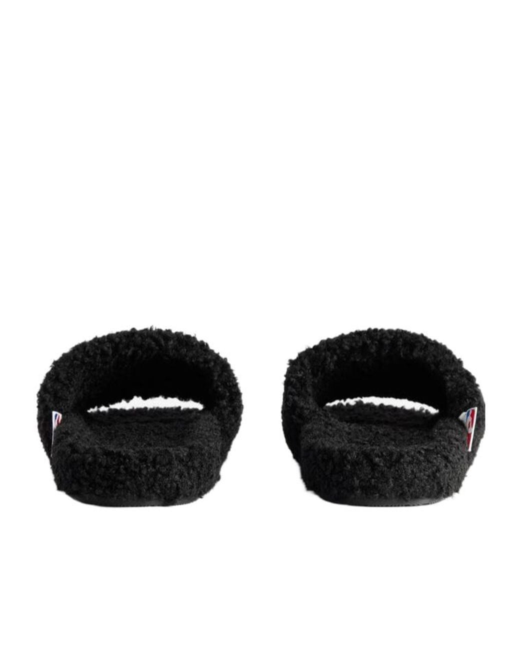 Balenciaga Black Nba Collaboration Furry Open Mule for men