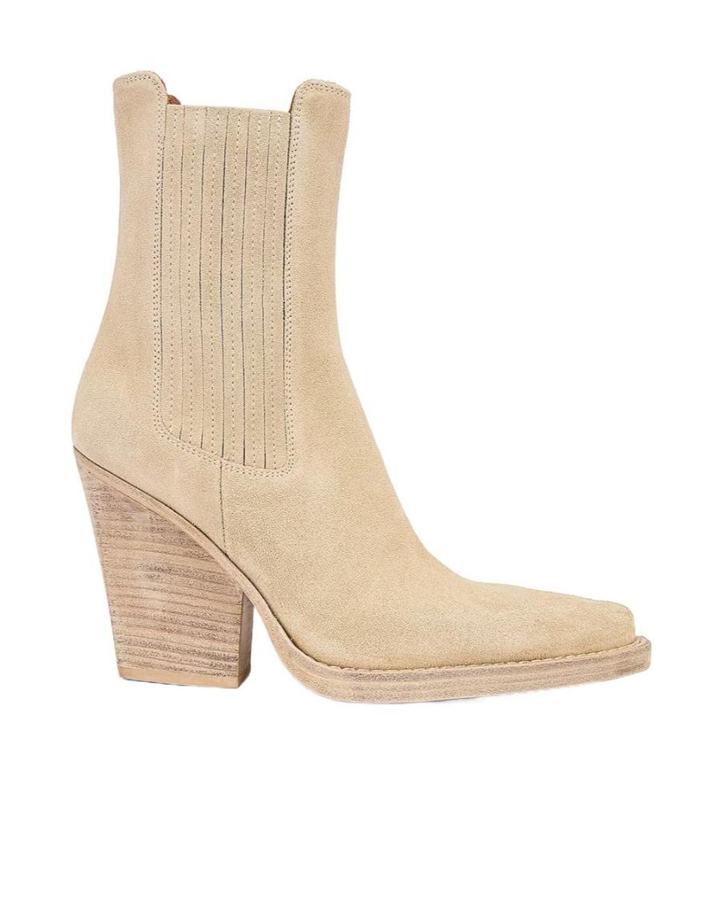 Paris Texas Natural Logo Thick Heel Short Boots