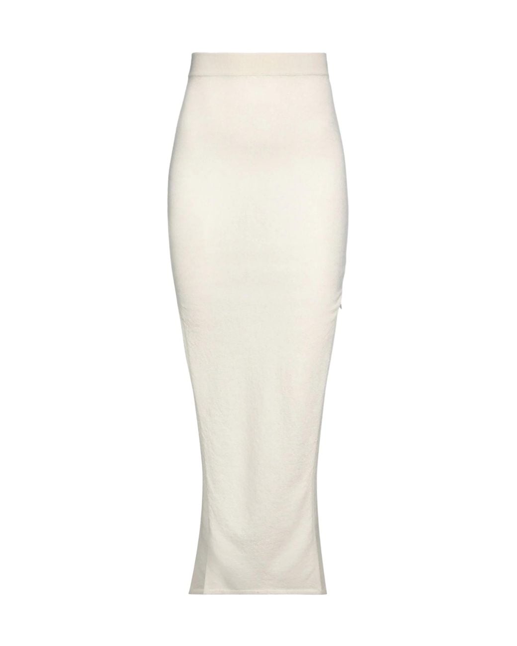 Rick Owens White Cashmere Knit Midi Skirt