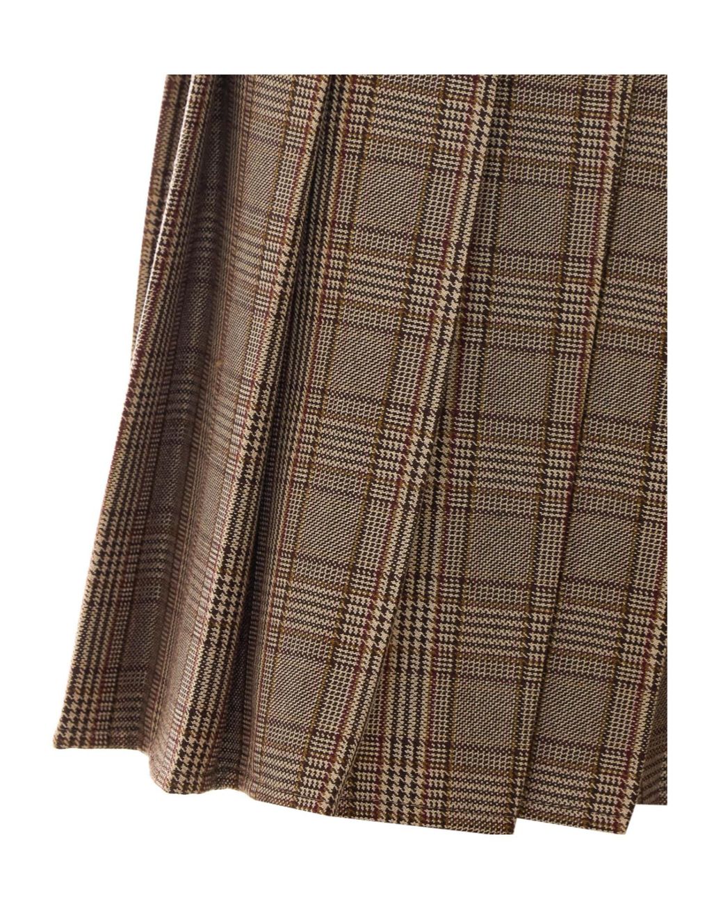 Aniye By Brown Pleated Check Mini Skirt