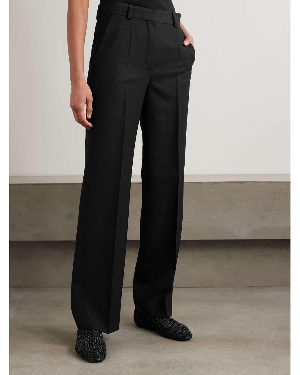 Totême Black Totême High-Waist Straight Pants
