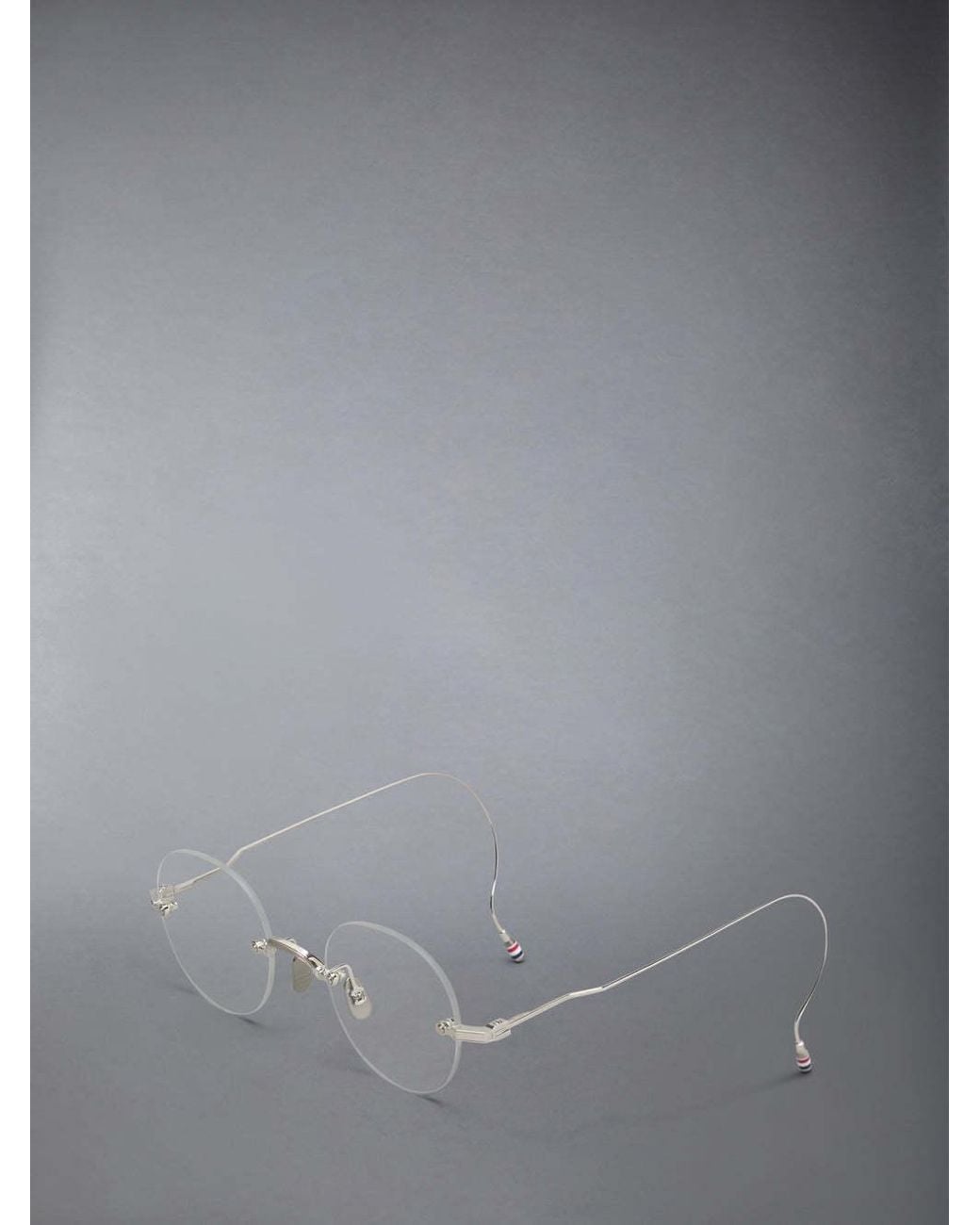 Thom Browne White Eyewear Round Frame Glasses