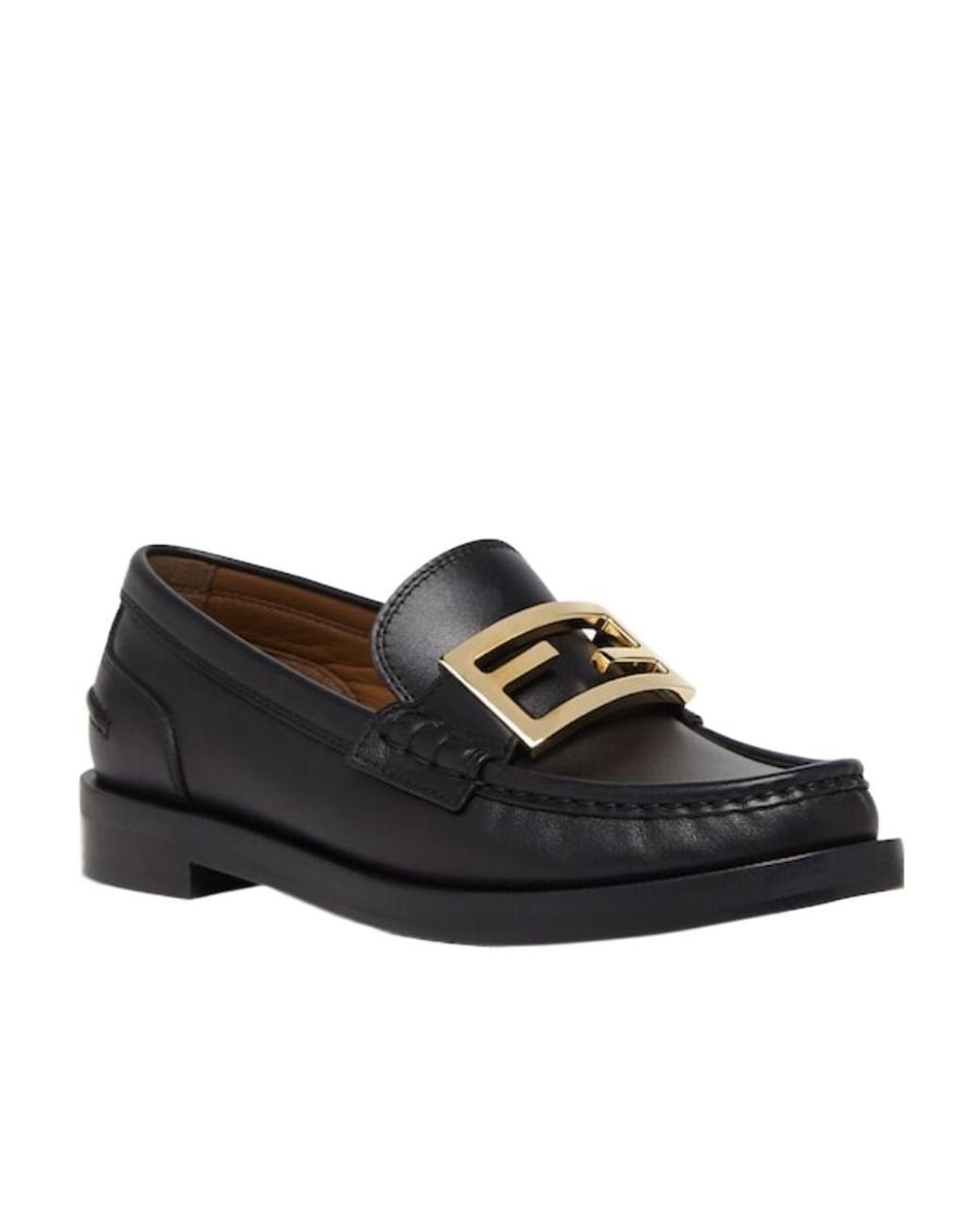 Fendi Black Baguette Slip-On Loafers