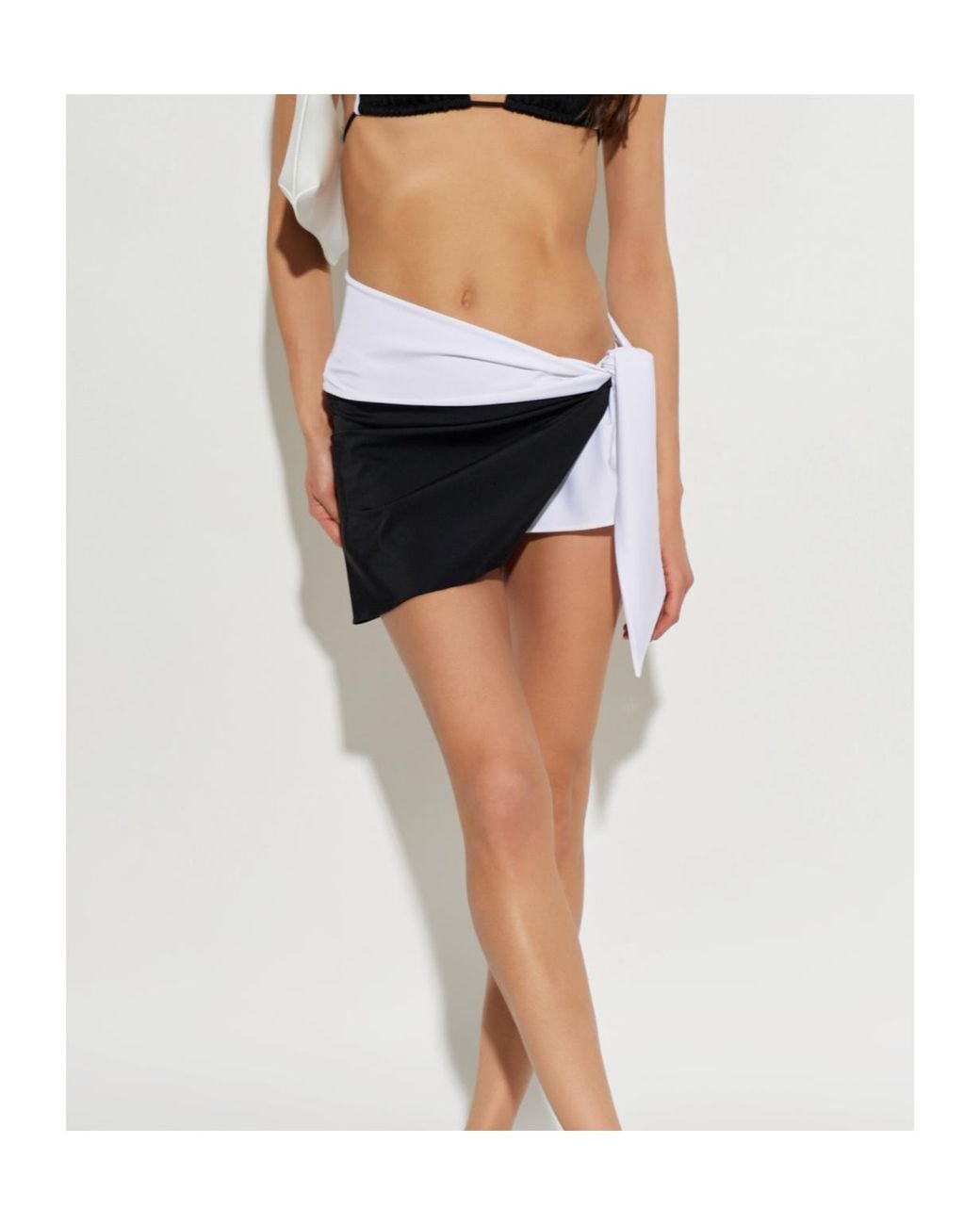 Balmain Black Asymmetrical Beach Dress