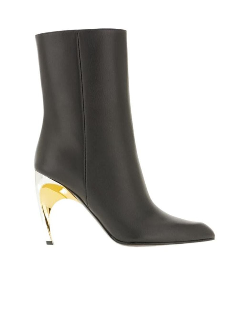 McQueen Black 95Mm Leather Ankle Boots