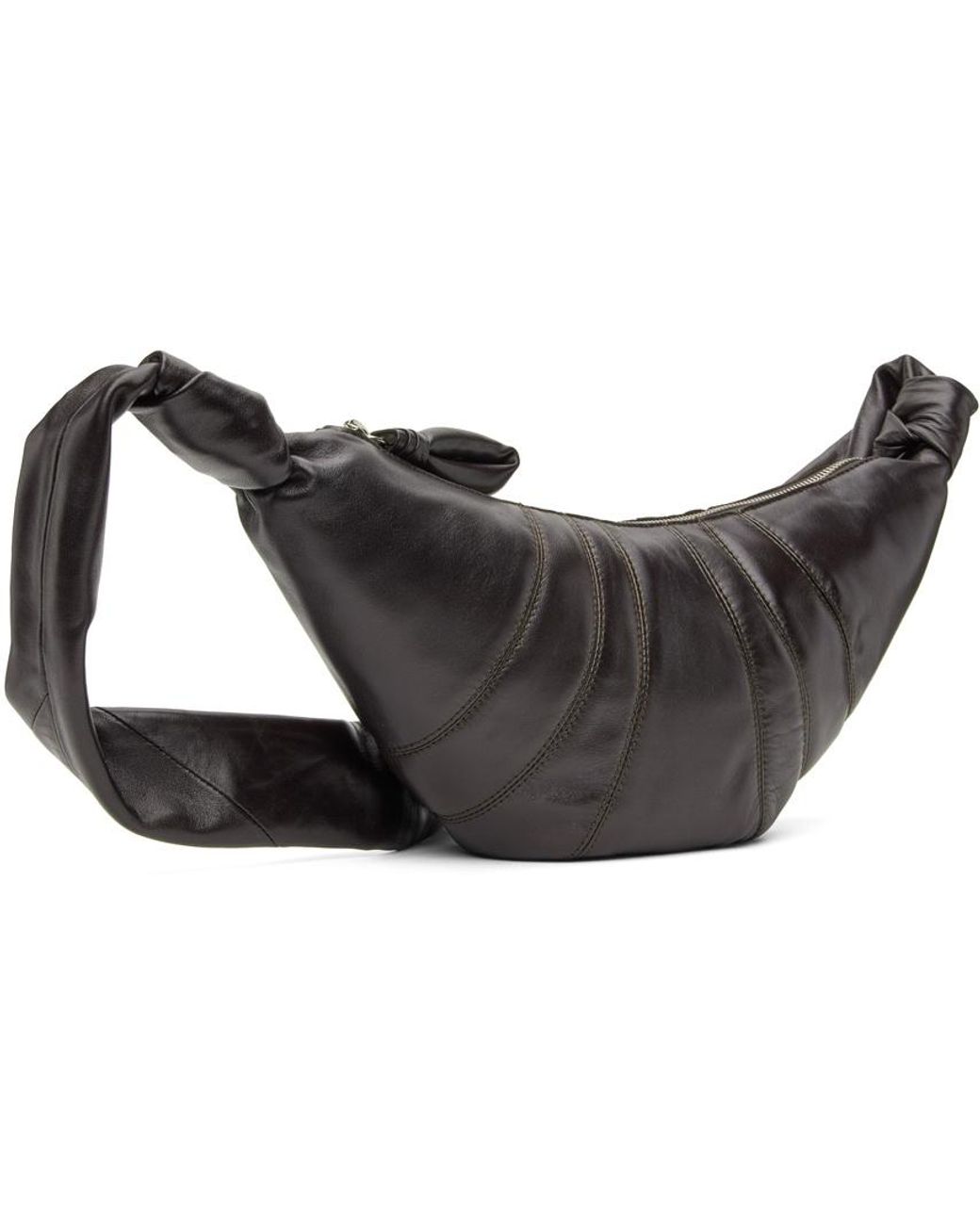 Lemaire Black Small Croissant Knotted Shoulder Bag for men