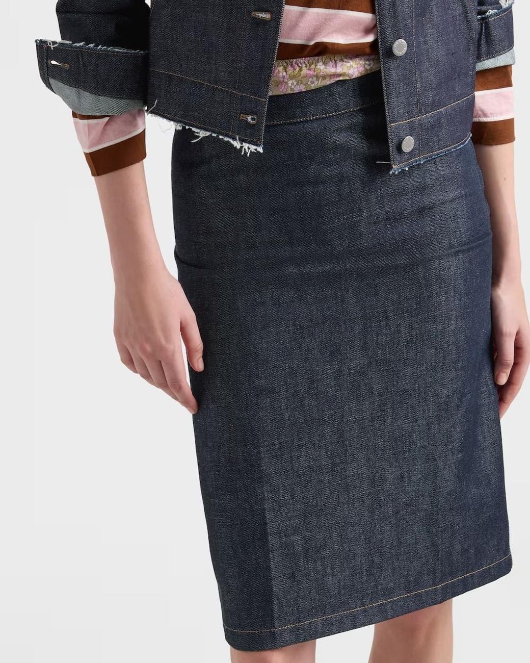 Prada Blue Denim Pencil Skirt