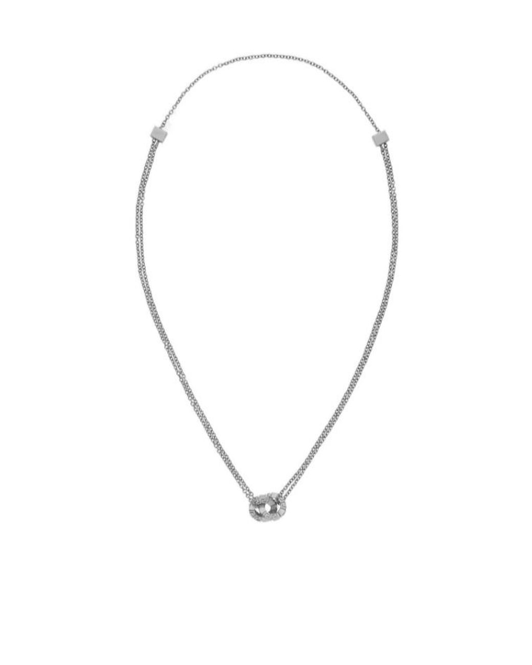 Versace Metallic Greca Double-Chain Necklace