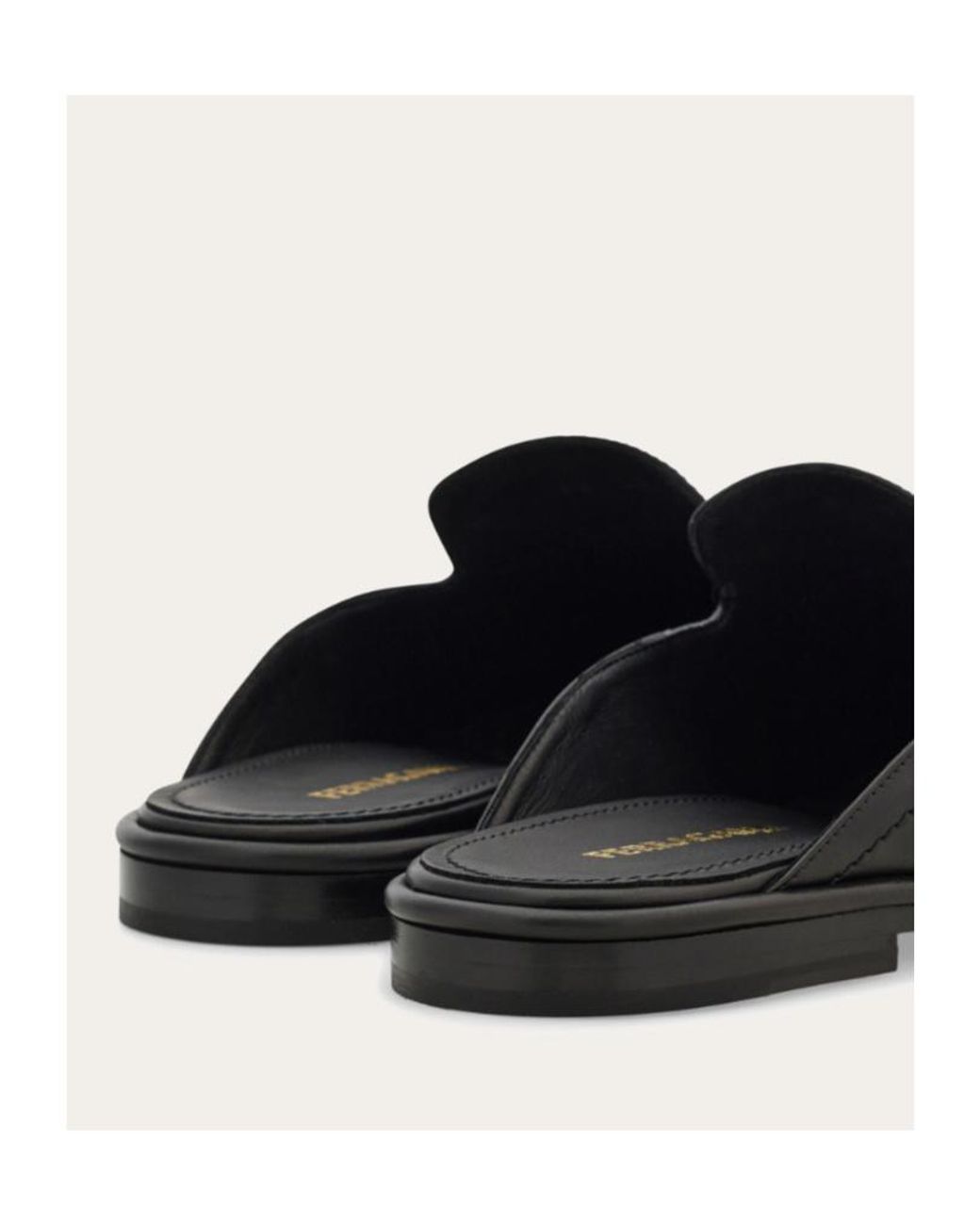 Ferragamo Black Logo Slippers for men