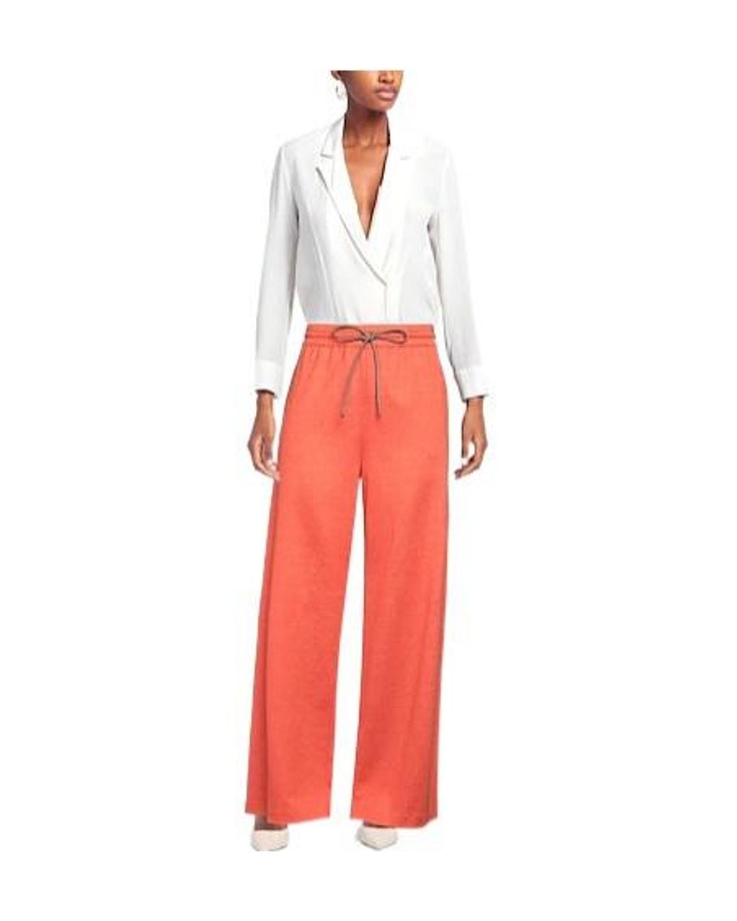 Max Mara Red High-Waisted Drawstring Cargo Pants
