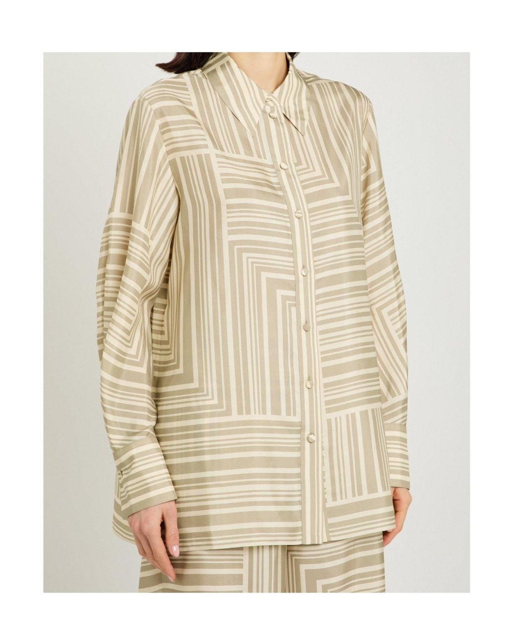 Joseph Natural Striped Long-Sleeved Shirt