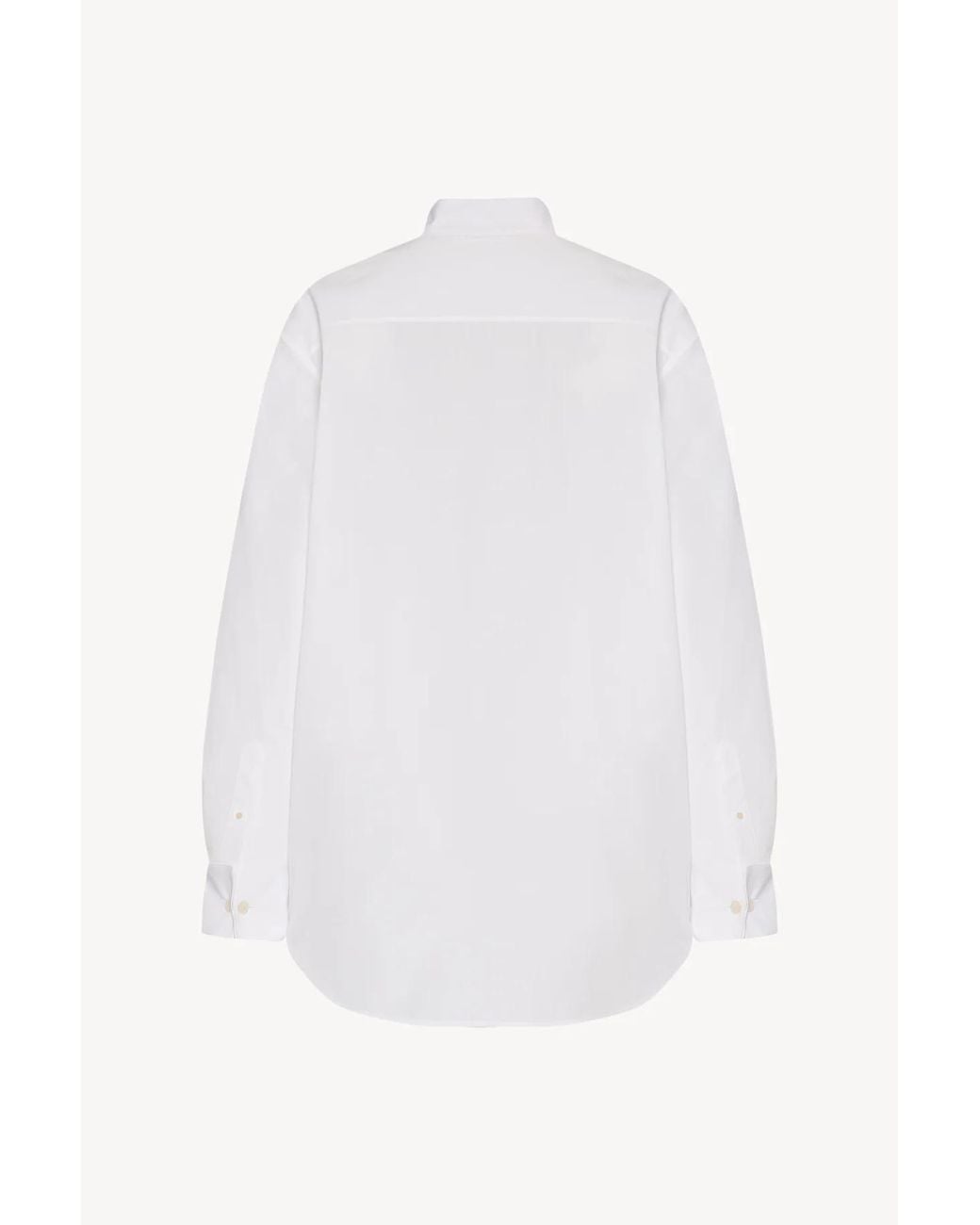 The Row White Erelia Cotton Tuxedo Shirt