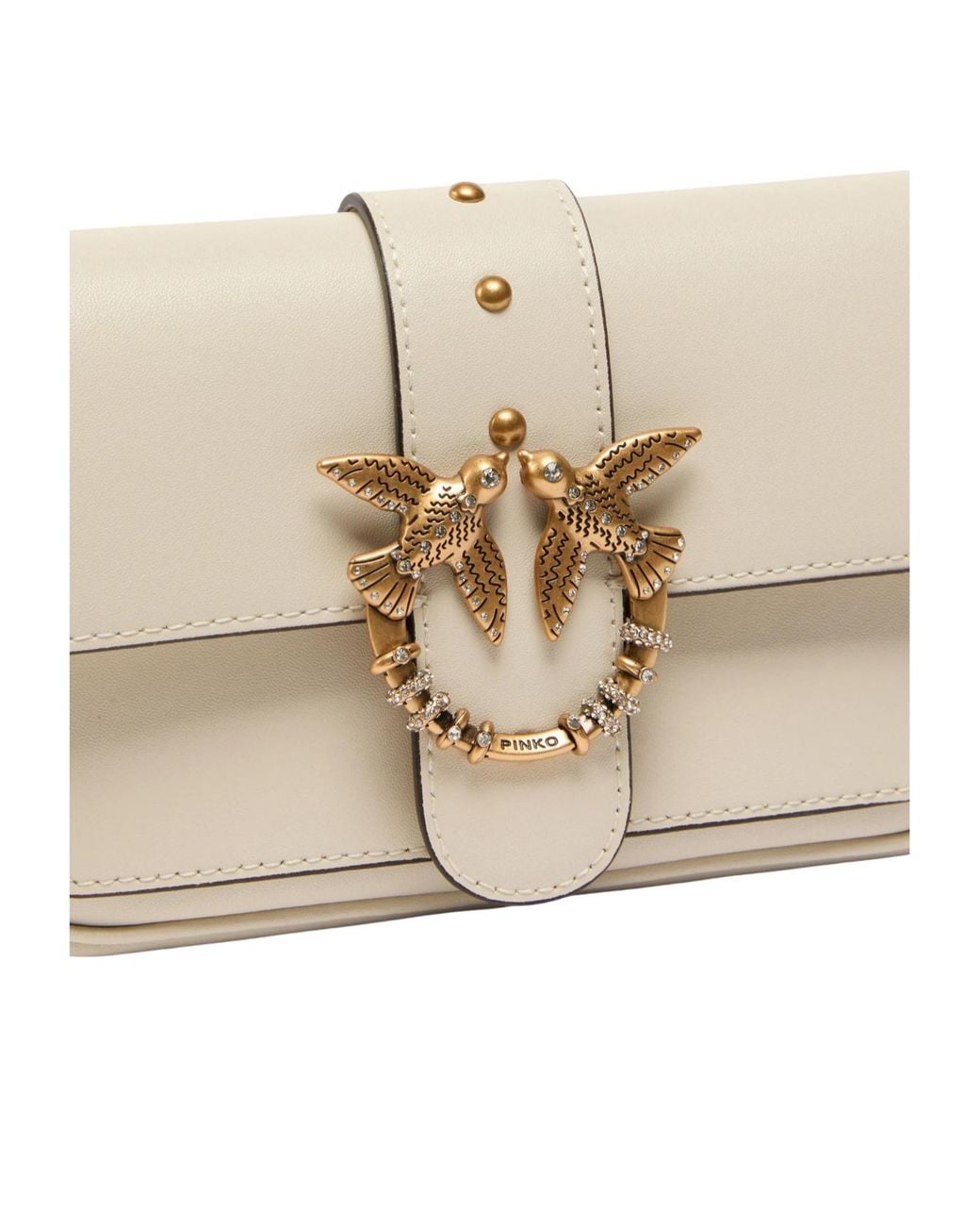 Pinko Natural Buckle Chain Shoulder Bag