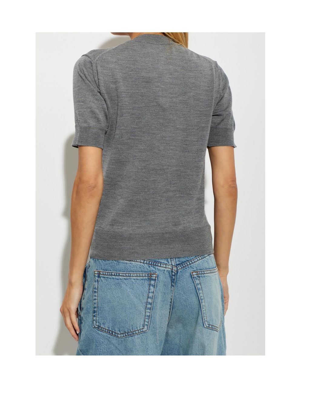 AMI Gray Ami Ami De Coeur Short-Sleeved Cardigan
