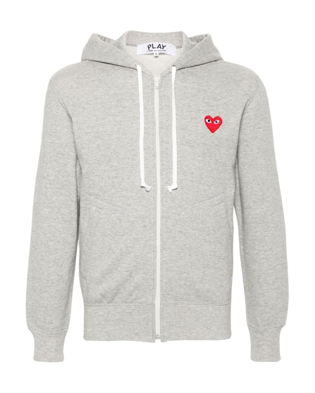 COMME DES GARÇONS PLAY Gray Long-Sleeve Hoodie for men