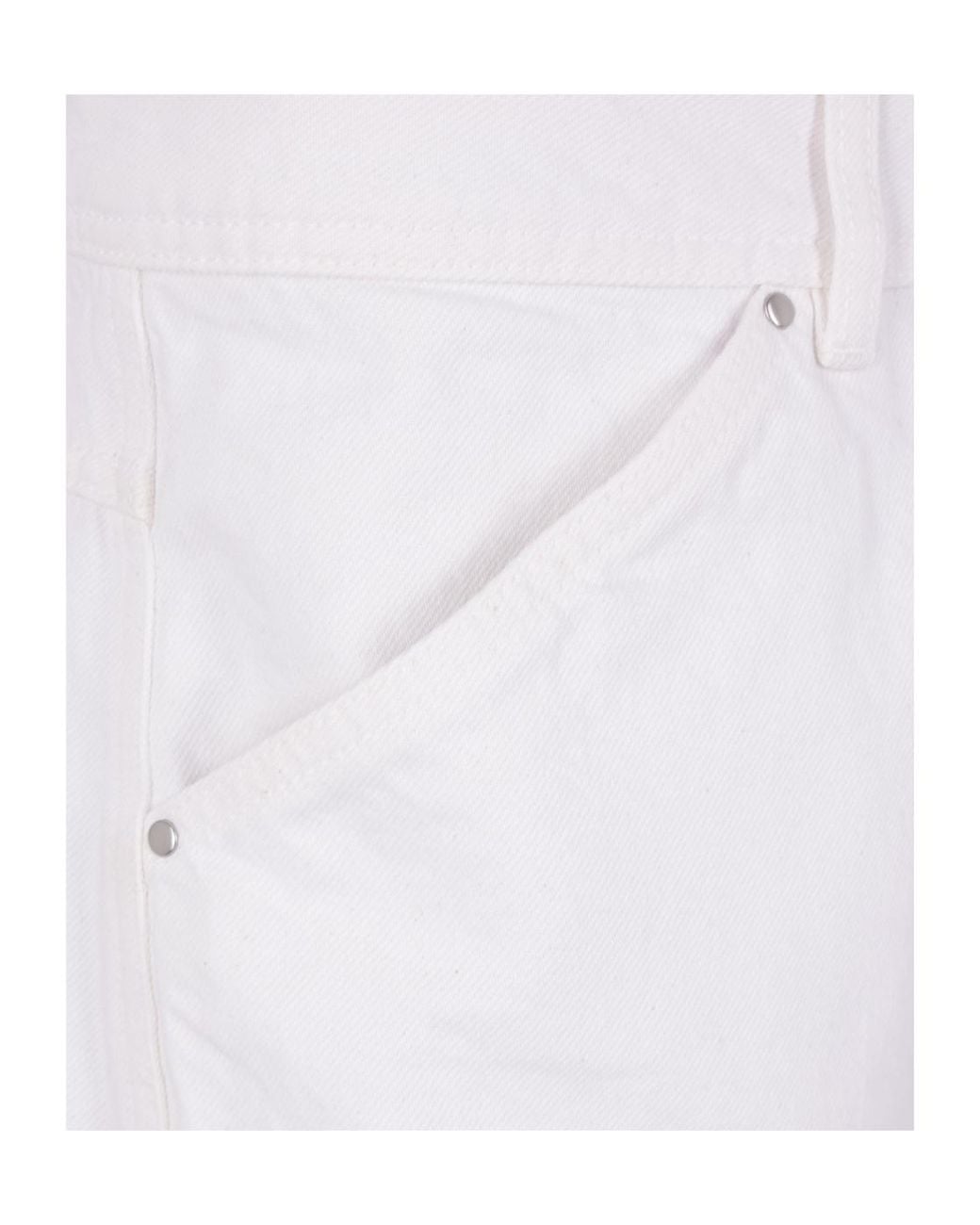 Lemaire White Twisted Workwear Pants for men