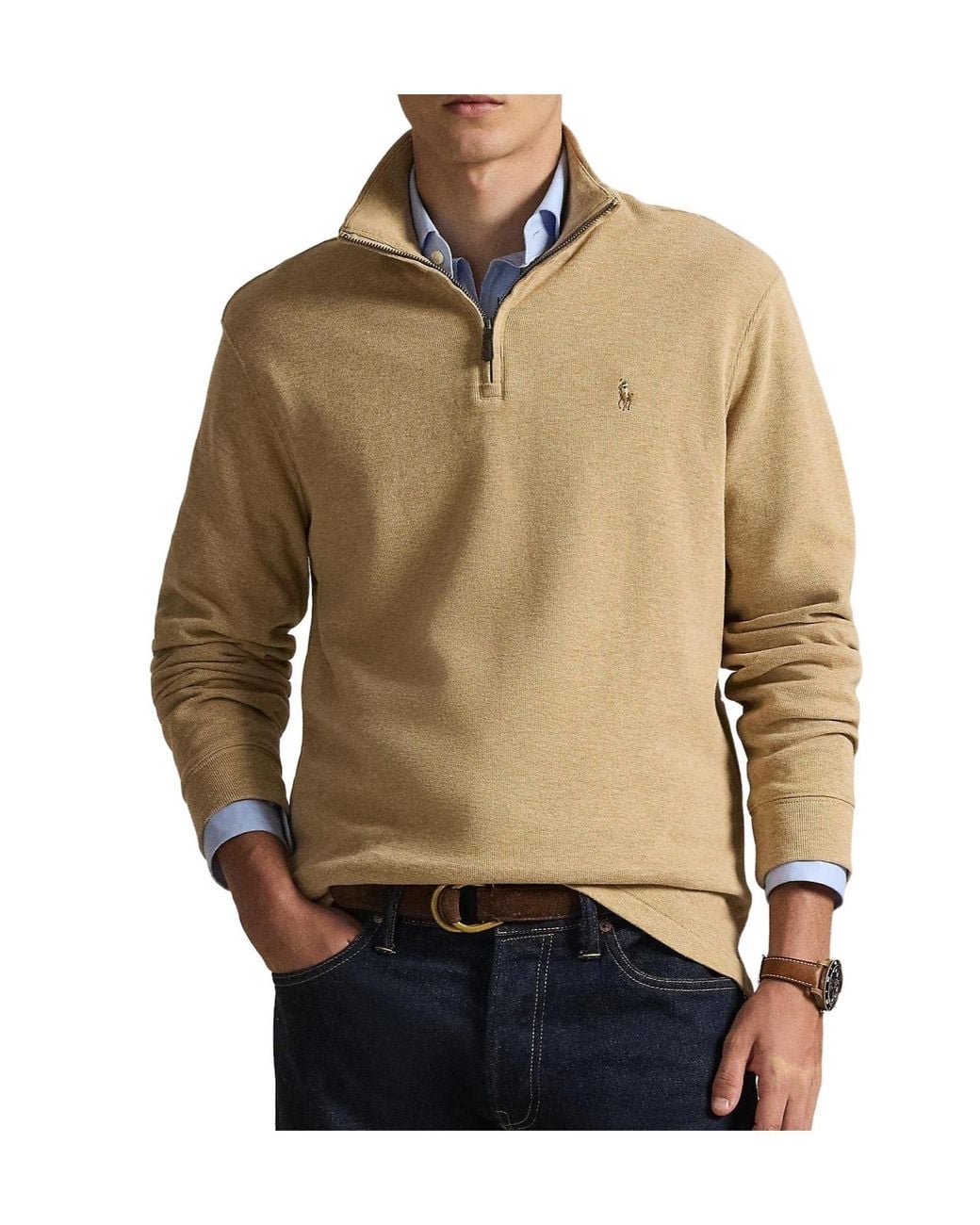 Polo Ralph Lauren Natural Quarterzip Longsleeve Top for men