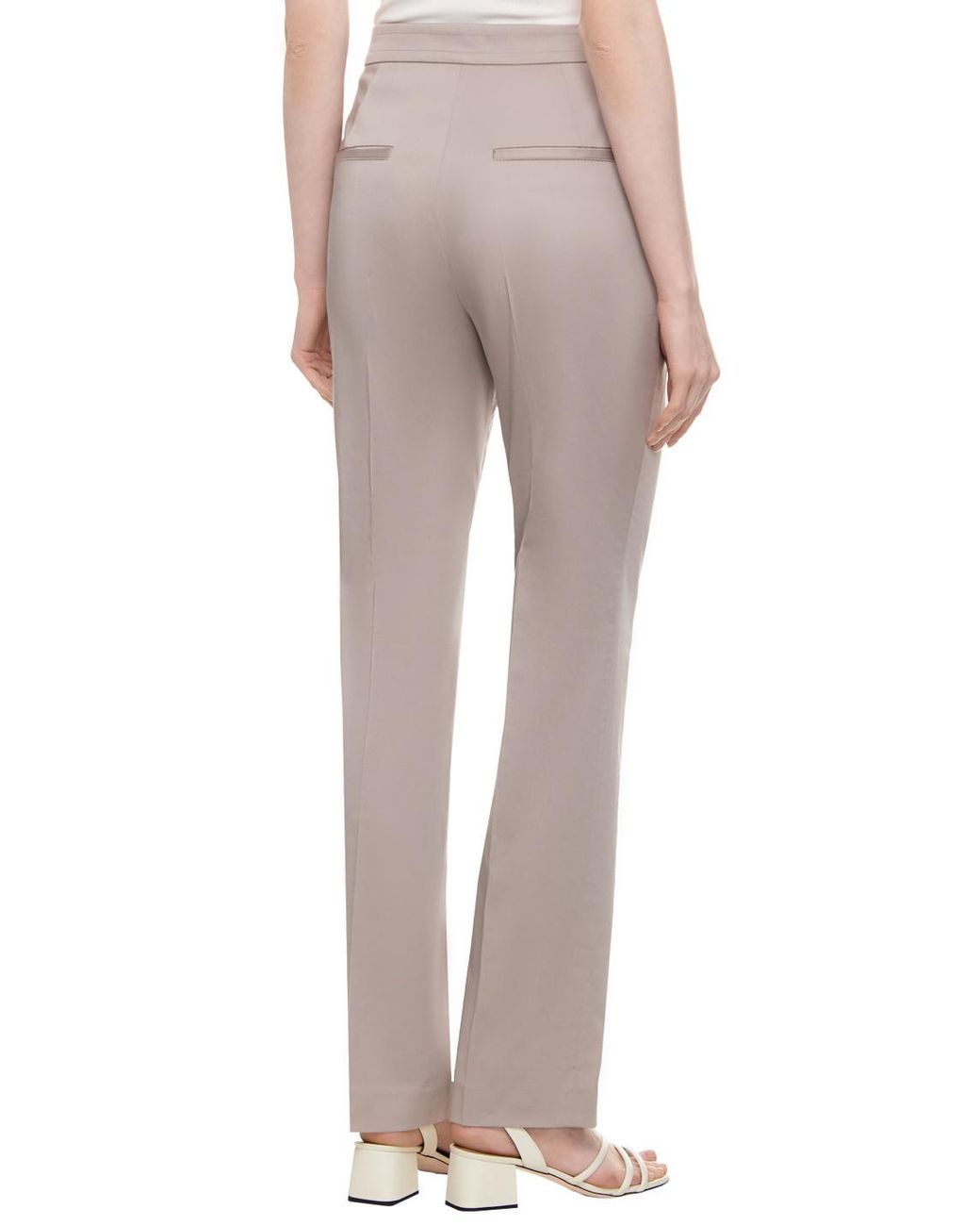 Boss Gray Slim-Fit Satin Trousers