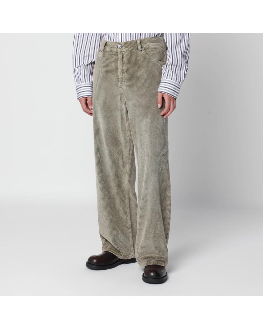 Our Legacy Gray Wide-Leg Corduroy Pants for men