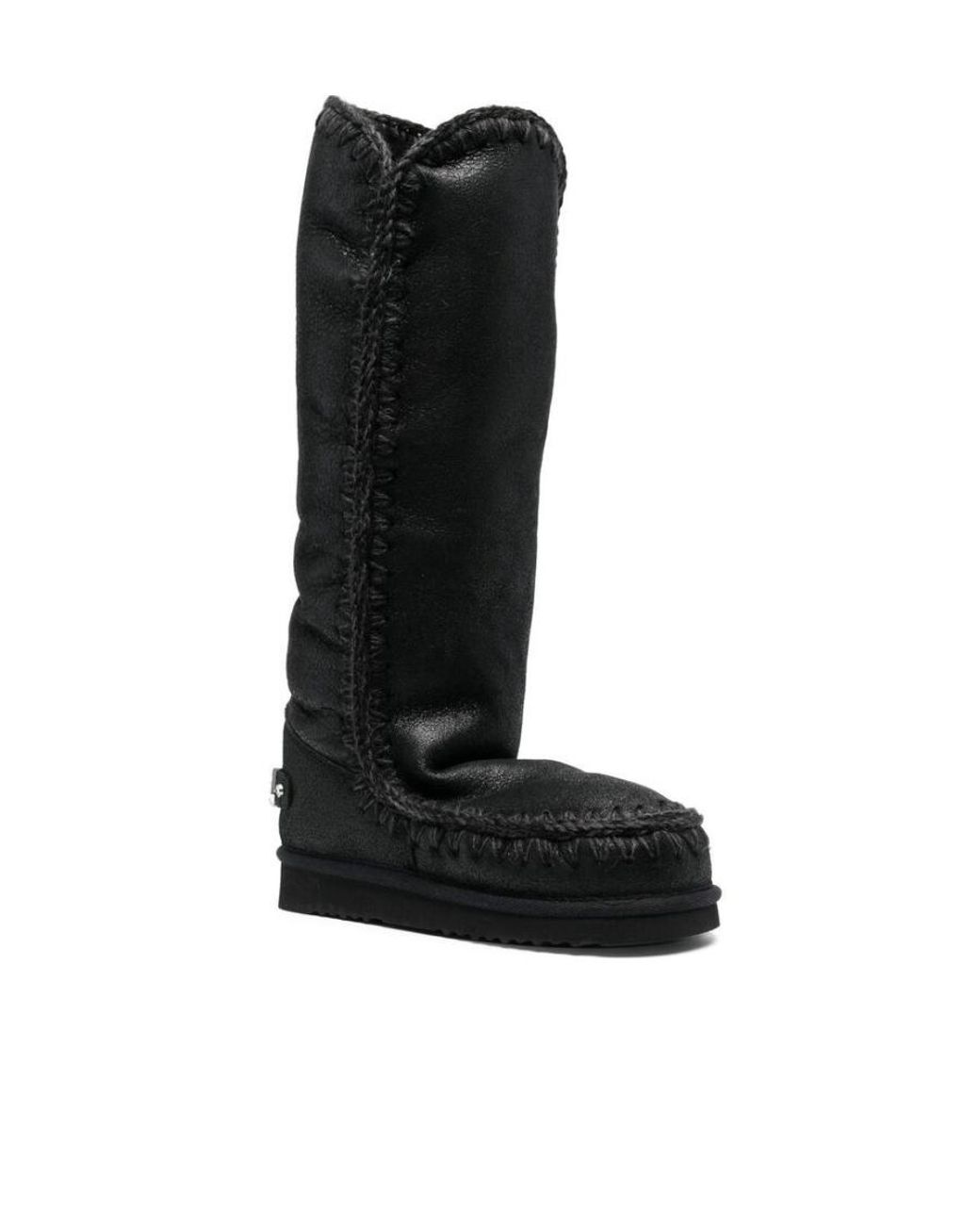 Mou Black Eskimo 40 Rhinestone-Logo Boots